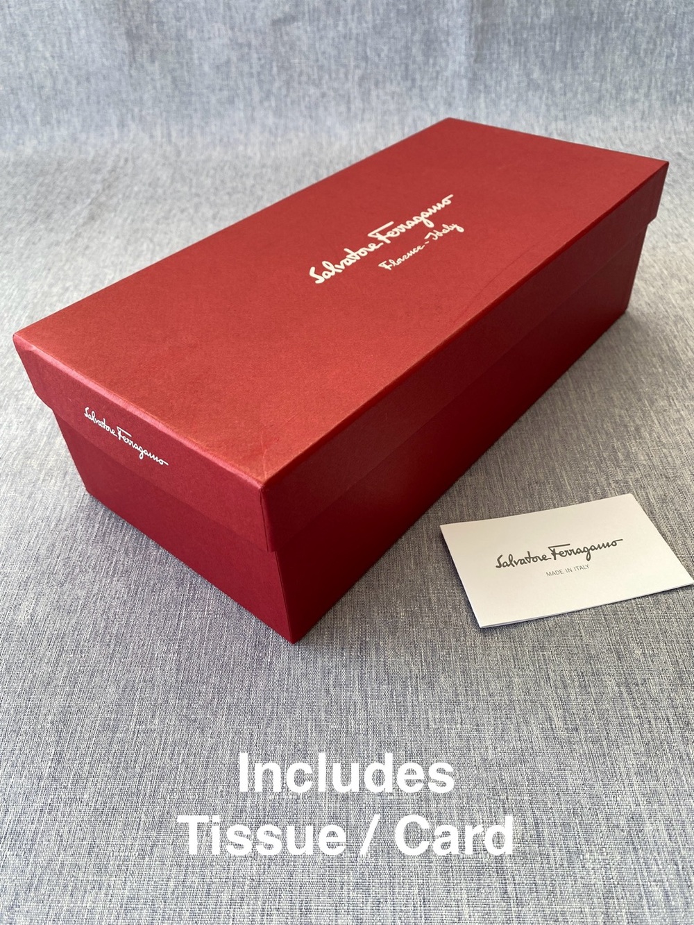 Authentic Salvatore Ferragamo | Shoe Box with Tissue | Gift Decoration Storage